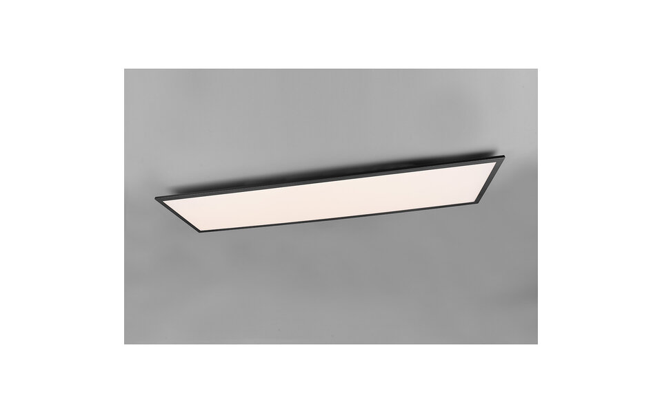 HLW LED LED Plafondlamp - Plafondverlichting - Trion Tirus XL - 34W - Aanpasbare Kleur - Afstandsbediening - Dimbaar - Rechthoek - Mat Zwart - Aluminium