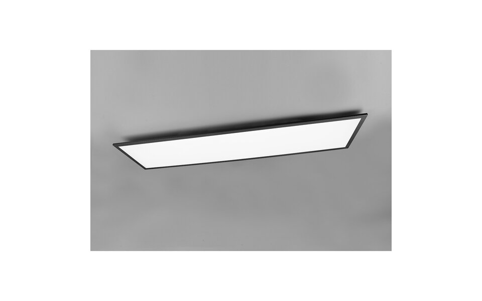 HLW LED LED Ceiling Light - Ceiling Lighting - Trion Tirus XL - 34W - Adjustable Color - Remote Control - Dimmable - Rectangle - Matte Black - Aluminum