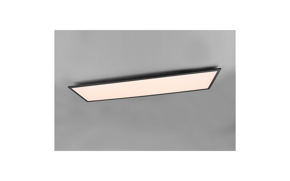 HLW LED LED Plafondlamp - Plafondverlichting - Trion Tirus XL - 34W - Aanpasbare Kleur - Afstandsbediening - Dimbaar - Rechthoek - Mat Zwart - Aluminium