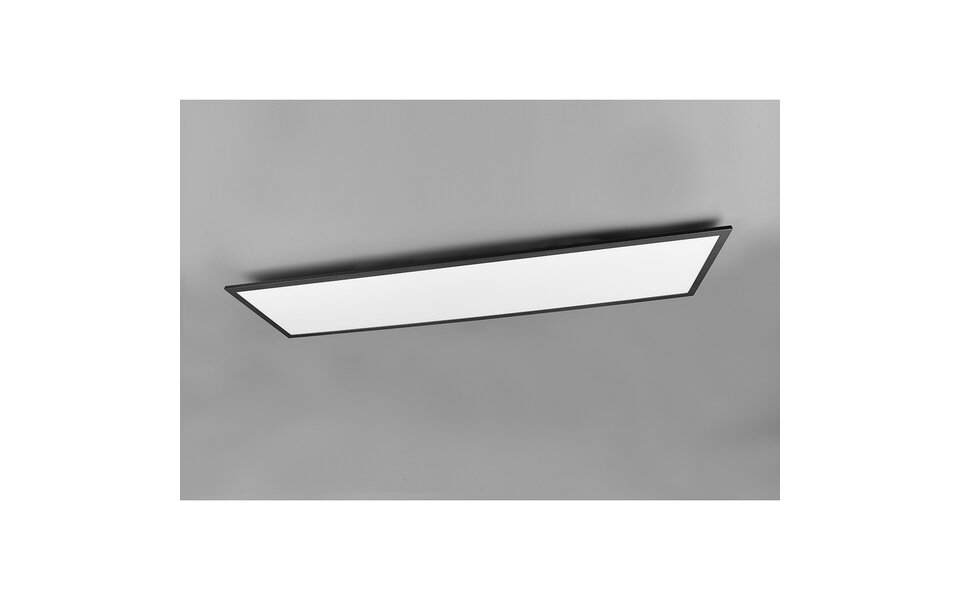 HLW LED LED Plafondlamp - Plafondverlichting - Trion Tirus XL - 34W - Aanpasbare Kleur - Afstandsbediening - Dimbaar - Rechthoek - Mat Zwart - Aluminium