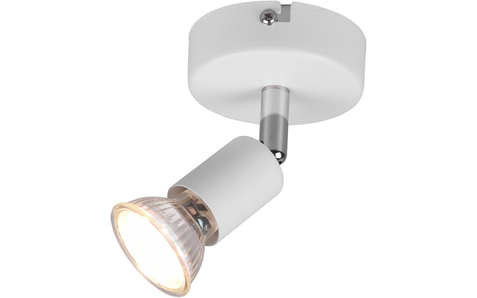 HLW LED LED Wall Spotlight - Trion Pamo - GU10 Fitting - 1-light - Round - Matte White - Aluminum