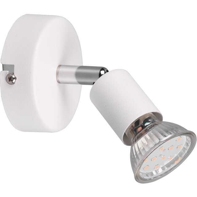 HLW LED LED Wall Spotlight - Trion Pamo - GU10 Fitting - 1-light - Round - Matte White - Aluminum