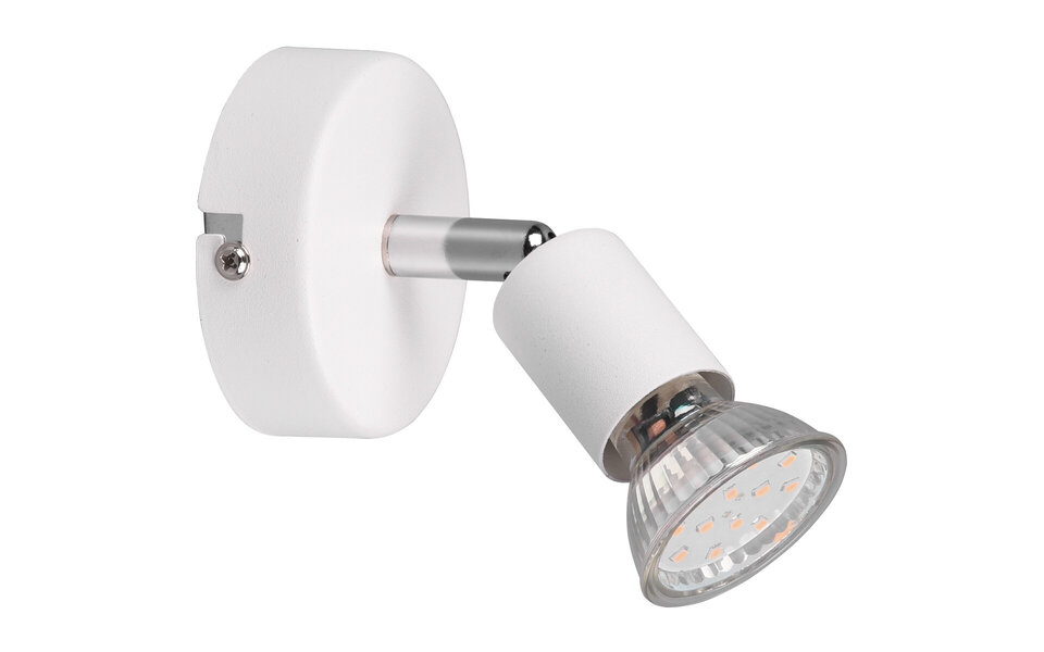 HLW LED LED Wall Spotlight - Trion Pamo - GU10 Fitting - 1-light - Round - Matte White - Aluminum