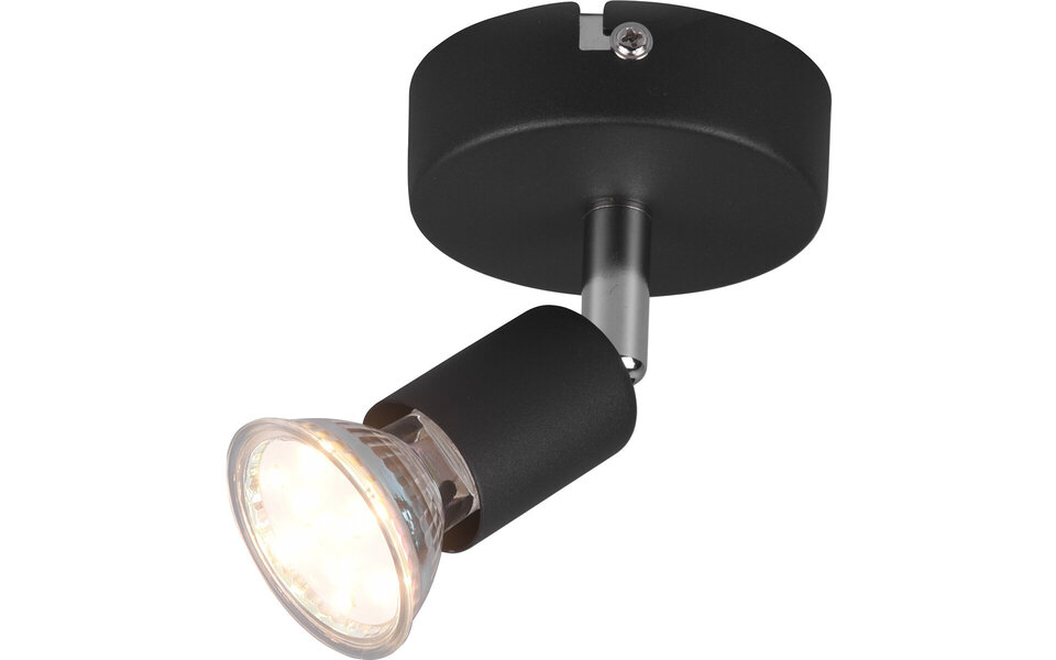 HLW LED LED Wall Spotlight - Trion Pamo - GU10 Fitting - 1-light - Round - Matte Black - Aluminum HLW LED LED Wall Spotlight - Trion Pamo - GU10 Fitting - 1-light - Round - Matte Black - Aluminum