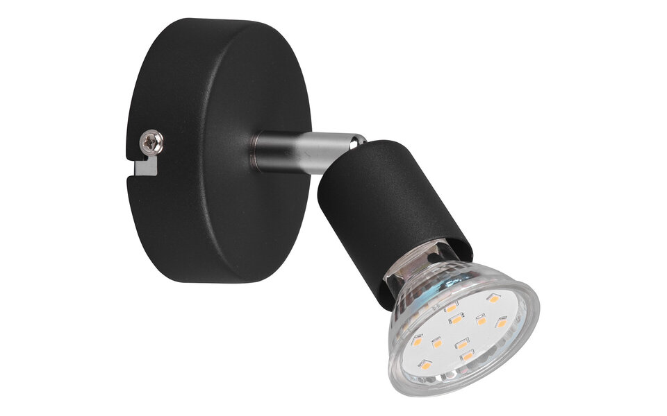 HLW LED LED Wandspot - Trion Pamo - GU10 Fitting - 1-lichts - Rond - Mat Zwart - Aluminium