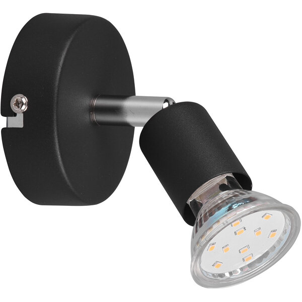 HLW LED LED Wandspot - Trion Pamo - GU10 Fitting - 1-lichts - Rond - Mat Zwart - Aluminium HLW LED LED Wandspot - Trion Pamo - GU10 Fitting - 1-lichts - Rond - Mat Zwart - Aluminium