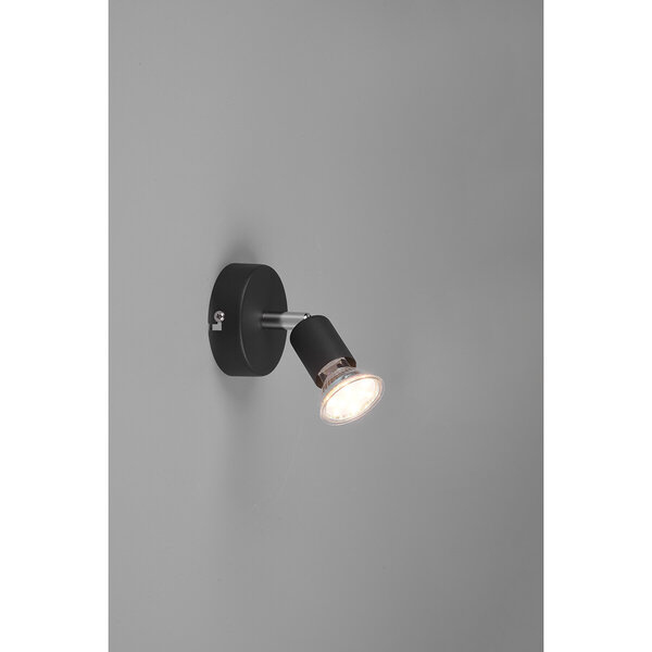 HLW LED LED Wandspot - Trion Pamo - GU10 Fitting - 1-lichts - Rond - Mat Zwart - Aluminium HLW LED LED Wandspot - Trion Pamo - GU10 Fitting - 1-lichts - Rond - Mat Zwart - Aluminium