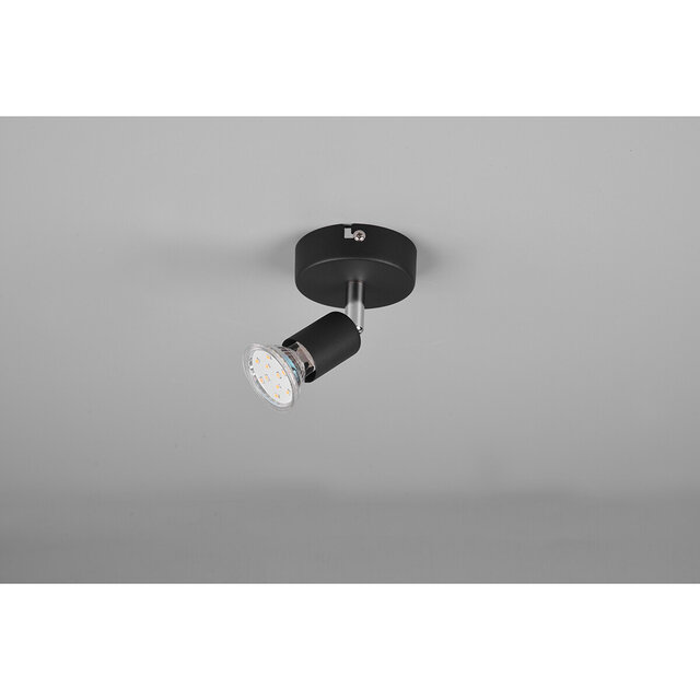HLW LED LED Wall Spotlight - Trion Pamo - GU10 Fitting - 1-light - Round - Matte Black - Aluminum HLW LED LED Wall Spotlight - Trion Pamo - GU10 Fitting - 1-light - Round - Matte Black - Aluminum
