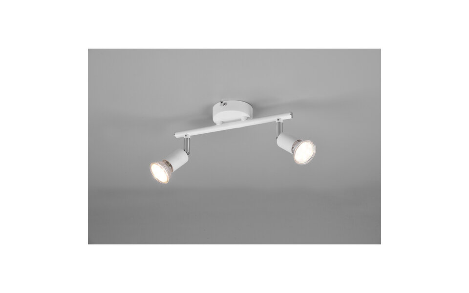 HLW LED LED Plafondspot - Trion Pamo - GU10 Fitting - 2-lichts - Rond - Mat Wit - Aluminium