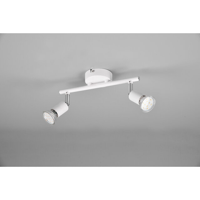 HLW LED LED Ceiling Spotlight - Trion Pamo - GU10 Fitting - 2-light - Round - Matte White - Aluminum HLW LED LED Ceiling Spotlight - Trion Pamo - GU10 Fitting - 2-light - Round - Matte White - Aluminum