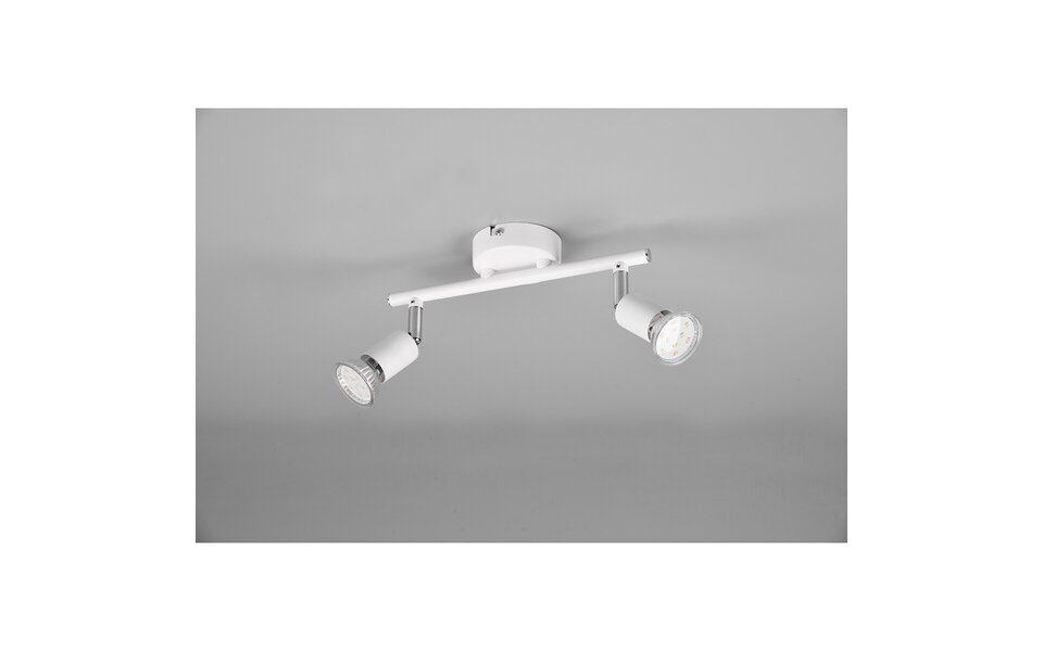 HLW LED LED Ceiling Spotlight - Trion Pamo - GU10 Fitting - 2-light - Round - Matte White - Aluminum HLW LED LED Ceiling Spotlight - Trion Pamo - GU10 Fitting - 2-light - Round - Matte White - Aluminum