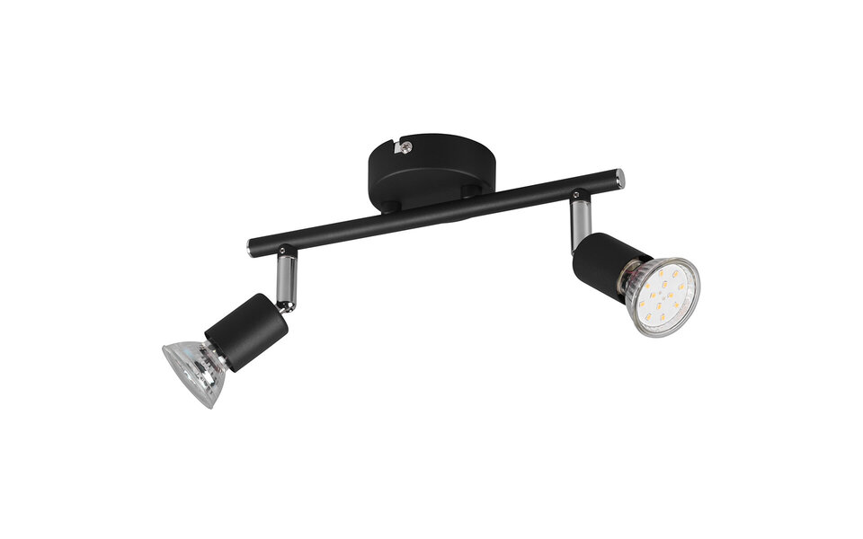 HLW LED LED Plafondspot - Trion Pamo - GU10 Fitting - 2-lichts - Rond - Mat Zwart - Aluminium HLW LED LED Plafondspot - Trion Pamo - GU10 Fitting - 2-lichts - Rond - Mat Zwart - Aluminium