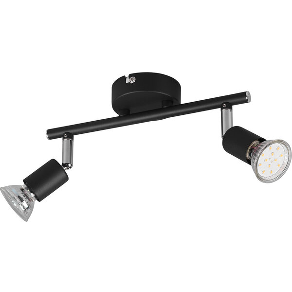 HLW LED LED Plafondspot - Trion Pamo - GU10 Fitting - 2-lichts - Rond - Mat Zwart - Aluminium HLW LED LED Plafondspot - Trion Pamo - GU10 Fitting - 2-lichts - Rond - Mat Zwart - Aluminium