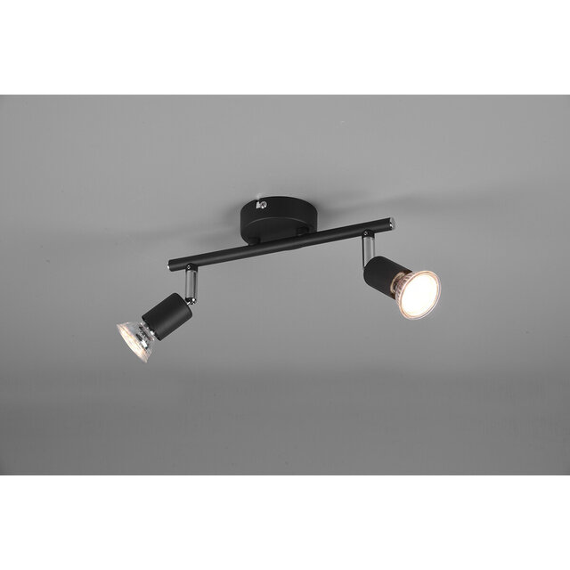 HLW LED LED Ceiling Spotlight - Trion Pamo - GU10 Fitting - 2-light - Round - Matte Black - Aluminum HLW LED LED Ceiling Spotlight - Trion Pamo - GU10 Fitting - 2-light - Round - Matte Black - Aluminum
