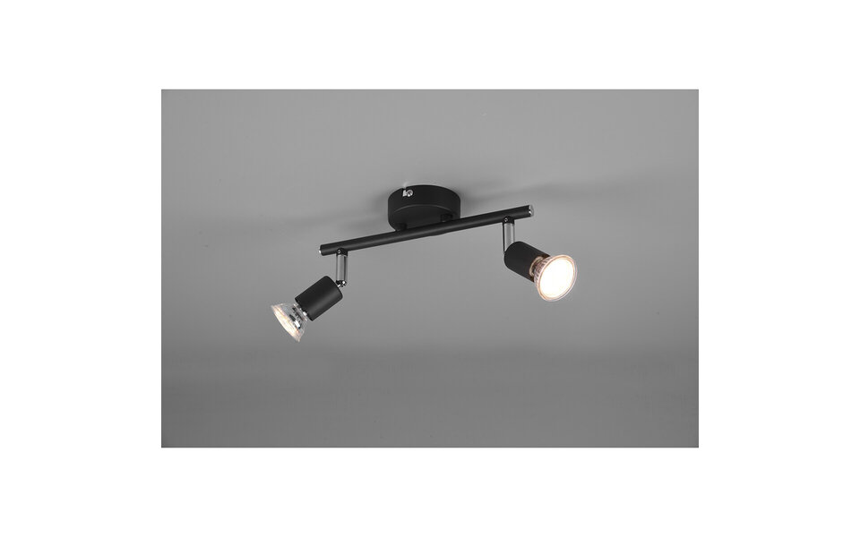 HLW LED LED Ceiling Spotlight - Trion Pamo - GU10 Fitting - 2-light - Round - Matte Black - Aluminum HLW LED LED Ceiling Spotlight - Trion Pamo - GU10 Fitting - 2-light - Round - Matte Black - Aluminum