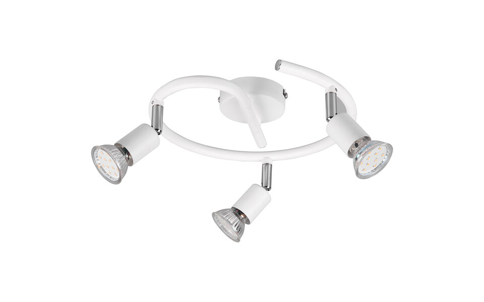 HLW LED LED Plafondspot - Trion Pamo - GU10 Fitting - 3-lichts - Rond - Mat Wit - Aluminium HLW LED LED Plafondspot - Trion Pamo - GU10 Fitting - 3-lichts - Rond - Mat Wit - Aluminium