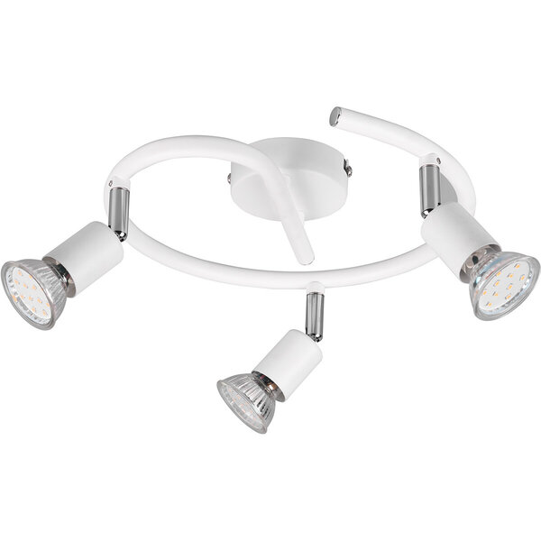 HLW LED LED Plafondspot - Trion Pamo - GU10 Fitting - 3-lichts - Rond - Mat Wit - Aluminium