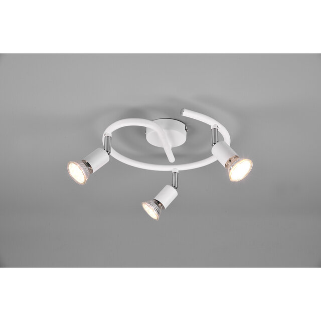 HLW LED LED Plafondspot - Trion Pamo - GU10 Fitting - 3-lichts - Rond - Mat Wit - Aluminium HLW LED LED Plafondspot - Trion Pamo - GU10 Fitting - 3-lichts - Rond - Mat Wit - Aluminium