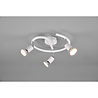 HLW LED LED Ceiling Spotlight - Trion Pamo - GU10 Fitting - 3-light - Round - Matte White - Aluminum