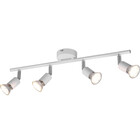 HLW LED LED Plafondspot - Trion Pamo - GU10 Fitting - 4-lichts - Rond - Mat Wit - Aluminium