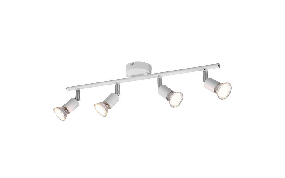 HLW LED LED Ceiling Spotlight - Trion Pamo - GU10 Fitting - 4-light - Round - Matte White - Aluminum