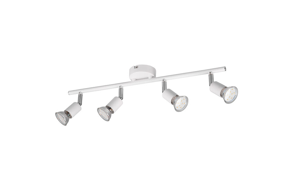 HLW LED LED Ceiling Spotlight - Trion Pamo - GU10 Fitting - 4-light - Round - Matte White - Aluminum