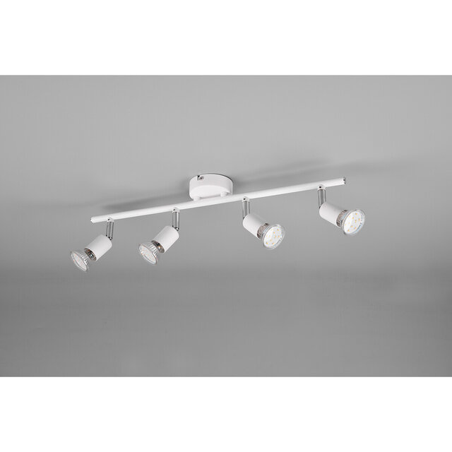 HLW LED LED Plafondspot - Trion Pamo - GU10 Fitting - 4-lichts - Rond - Mat Wit - Aluminium