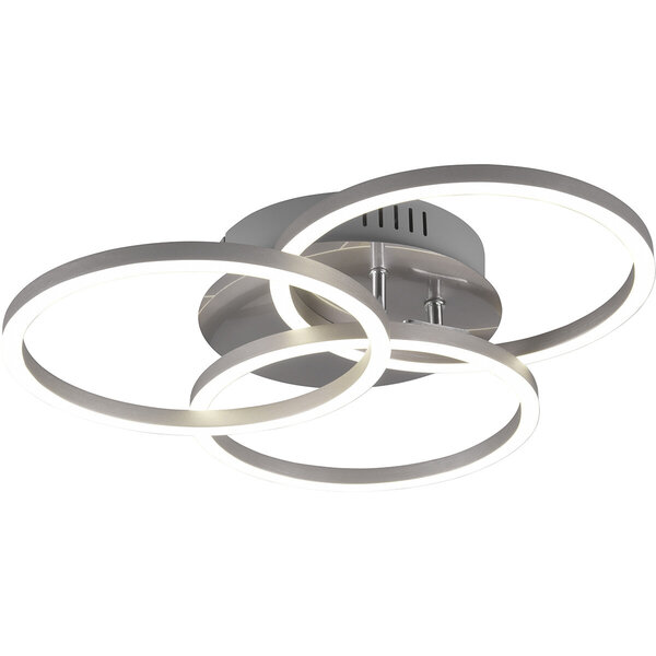 HLW LED LED Plafondlamp - Plafondverlichting - Trion Corcol - 27W - Aanpasbare Kleur - Rond - Mat Nikkel - Aluminium
