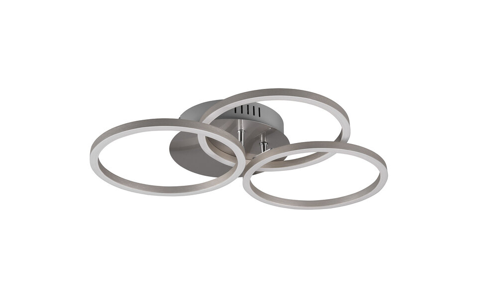 HLW LED LED Plafondlamp - Plafondverlichting - Trion Corcol - 27W - Aanpasbare Kleur - Rond - Mat Nikkel - Aluminium