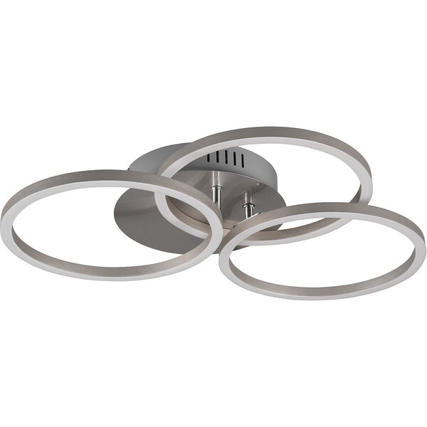 HLW LED LED Plafondlamp - Plafondverlichting - Trion Corcol - 27W - Aanpasbare Kleur - Rond - Mat Nikkel - Aluminium