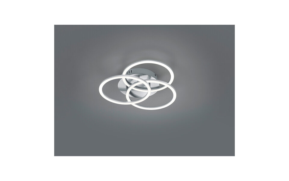 HLW LED LED Plafondlamp - Plafondverlichting - Trion Corcol - 27W - Aanpasbare Kleur - Rond - Mat Nikkel - Aluminium