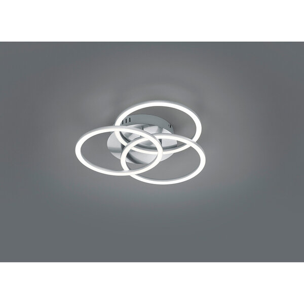 HLW LED LED Plafondlamp - Plafondverlichting - Trion Corcol - 27W - Aanpasbare Kleur - Rond - Mat Nikkel - Aluminium