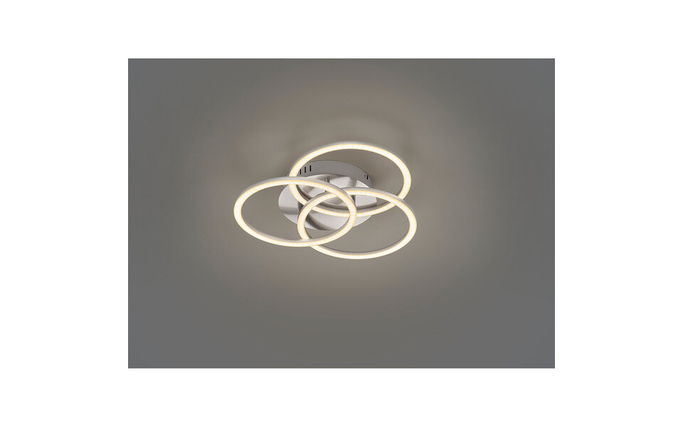 HLW LED LED Plafondlamp - Plafondverlichting - Trion Corcol - 27W - Aanpasbare Kleur - Rond - Mat Nikkel - Aluminium