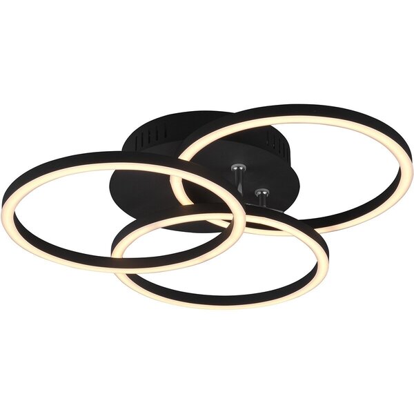 HLW LED LED Plafondlamp - Plafondverlichting - Trion Corcol - 27W - Aanpasbare Kleur - Rond - Mat Zwart - Aluminium HLW LED LED Plafondlamp - Plafondverlichting - Trion Corcol - 27W - Aanpasbare Kleur - Rond - Mat Zwart - Aluminium