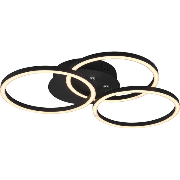 HLW LED LED Plafondlamp - Plafondverlichting - Trion Corcol - 27W - Aanpasbare Kleur - Rond - Mat Zwart - Aluminium HLW LED LED Plafondlamp - Plafondverlichting - Trion Corcol - 27W - Aanpasbare Kleur - Rond - Mat Zwart - Aluminium