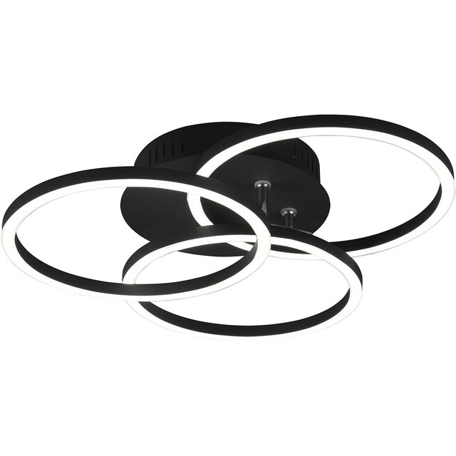 HLW LED LED Ceiling Lamp - Ceiling Lighting - Trion Corcol - 27W - Adjustable Color - Round - Matte Black - Aluminum