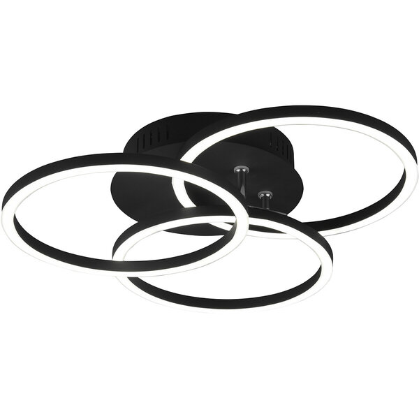HLW LED LED Plafondlamp - Plafondverlichting - Trion Corcol - 27W - Aanpasbare Kleur - Rond - Mat Zwart - Aluminium HLW LED LED Plafondlamp - Plafondverlichting - Trion Corcol - 27W - Aanpasbare Kleur - Rond - Mat Zwart - Aluminium