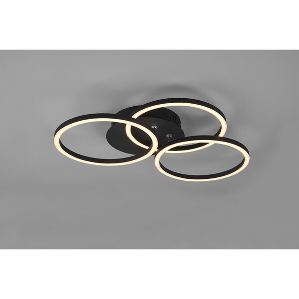 HLW LED LED Plafondlamp - Plafondverlichting - Trion Corcol - 27W - Aanpasbare Kleur - Rond - Mat Zwart - Aluminium HLW LED LED Plafondlamp - Plafondverlichting - Trion Corcol - 27W - Aanpasbare Kleur - Rond - Mat Zwart - Aluminium