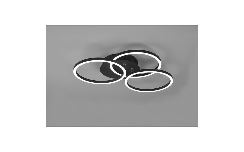 HLW LED LED Ceiling Lamp - Ceiling Lighting - Trion Corcol - 27W - Adjustable Color - Round - Matte Black - Aluminum