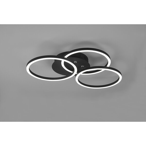 HLW LED LED Plafondlamp - Plafondverlichting - Trion Corcol - 27W - Aanpasbare Kleur - Rond - Mat Zwart - Aluminium HLW LED LED Plafondlamp - Plafondverlichting - Trion Corcol - 27W - Aanpasbare Kleur - Rond - Mat Zwart - Aluminium