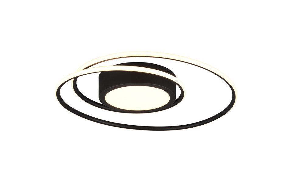 HLW LED LED Ceiling Light - Ceiling Lighting - Trion Yivon - 56W - Adjustable Color - Remote Control - Dimmable - Round - Matte Black - Aluminum