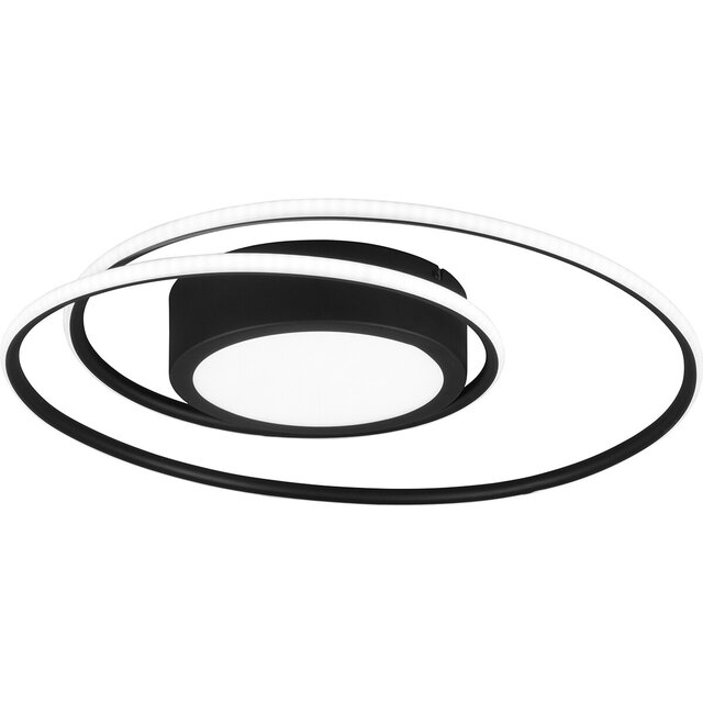 HLW LED LED Ceiling Light - Ceiling Lighting - Trion Yivon - 56W - Adjustable Color - Remote Control - Dimmable - Round - Matte Black - Aluminum