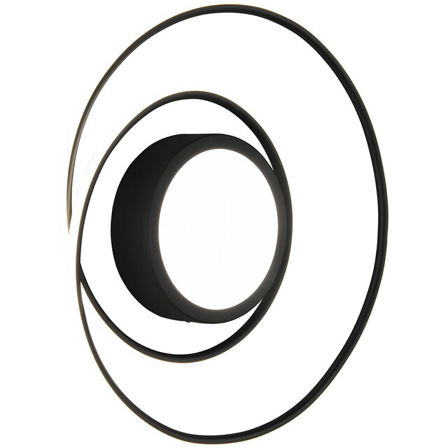 HLW LED LED Plafondlamp - Plafondverlichting - Trion Yivon - 56W - Aanpasbare Kleur - Afstandsbediening - Dimbaar - Rond - Mat Zwart - Aluminium