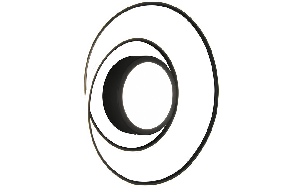 HLW LED LED Plafondlamp - Plafondverlichting - Trion Yivon - 56W - Aanpasbare Kleur - Afstandsbediening - Dimbaar - Rond - Mat Zwart - Aluminium