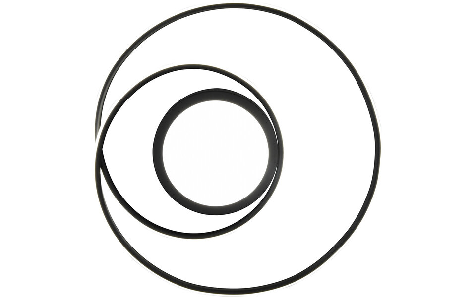 HLW LED LED Ceiling Light - Ceiling Lighting - Trion Yivon - 56W - Adjustable Color - Remote Control - Dimmable - Round - Matte Black - Aluminum