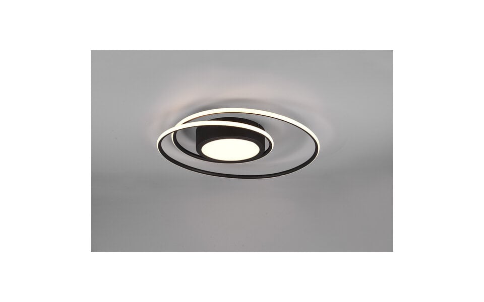 HLW LED LED Ceiling Light - Ceiling Lighting - Trion Yivon - 56W - Adjustable Color - Remote Control - Dimmable - Round - Matte Black - Aluminum