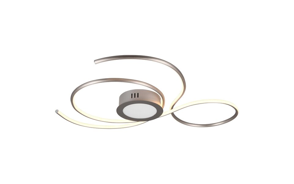 HLW LED LED Plafondlamp - Plafondverlichting - Trion Jivino - 48W - Aanpasbare Kleur - Dimbaar - Rond - Mat Nikkel - Aluminium