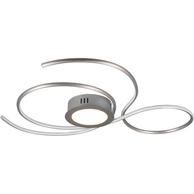 HLW LED LED Plafondlamp - Plafondverlichting - Trion Jivino - 48W - Aanpasbare Kleur - Dimbaar - Rond - Mat Nikkel - Aluminium