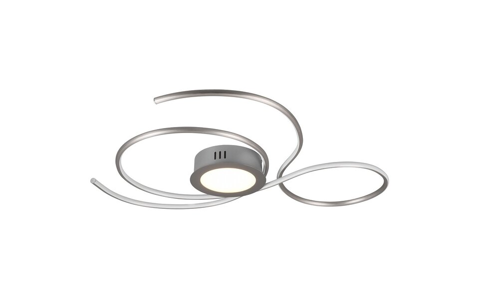 HLW LED LED Plafondlamp - Plafondverlichting - Trion Jivino - 48W - Aanpasbare Kleur - Dimbaar - Rond - Mat Nikkel - Aluminium