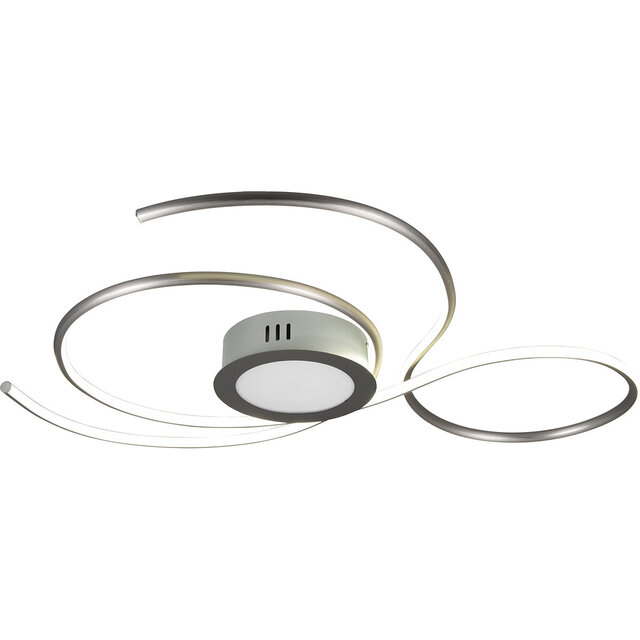 HLW LED LED Plafondlamp - Plafondverlichting - Trion Jivino - 48W - Aanpasbare Kleur - Dimbaar - Rond - Mat Nikkel - Aluminium